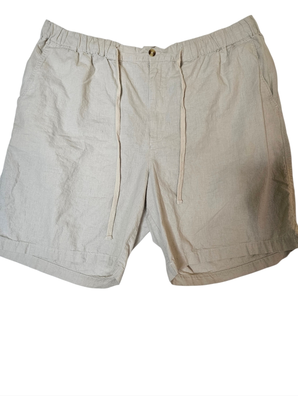 Island Outfitters Linen Cotton Shorts Men’s 3XL Khaki Big & Tall Beach Casual